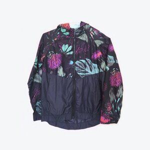 Nike Jacket Youth Large Vented Lightweight Rain Hooded Floral Girls Windbreaker